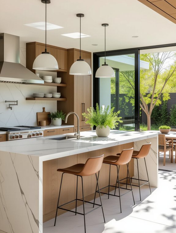 outdoor dining peninsula setup