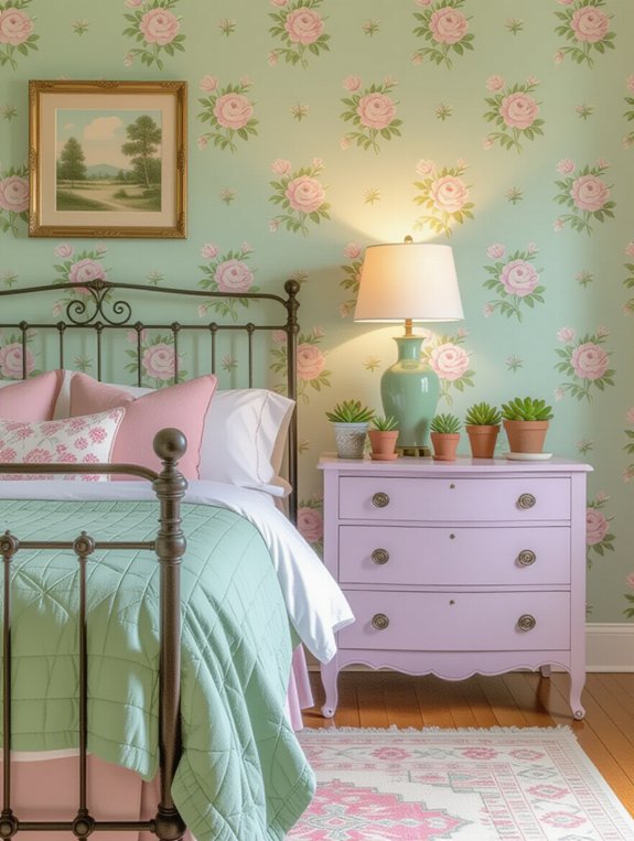 pastel colors brighten bedroom