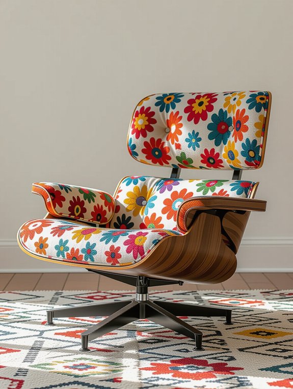 patterned eames lounge chair