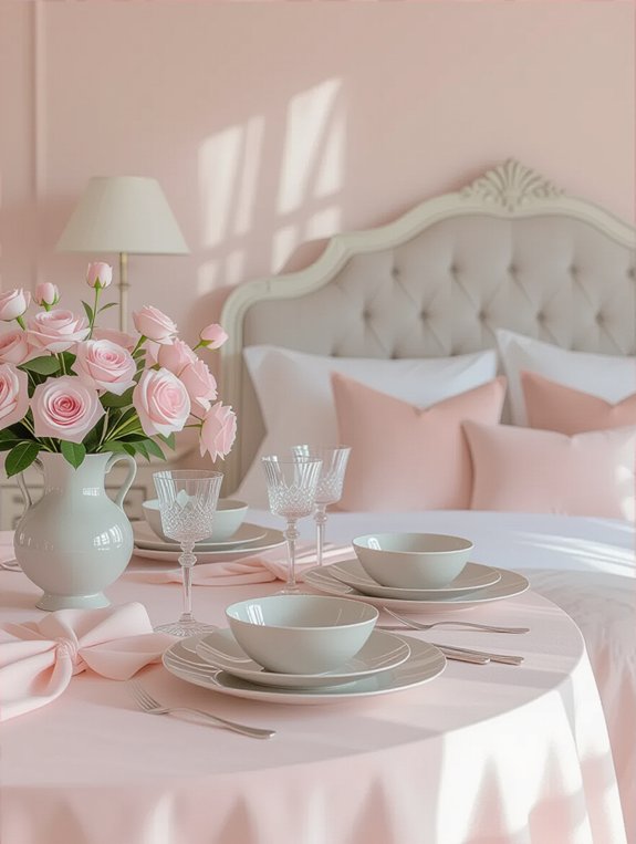 pink and grey decor