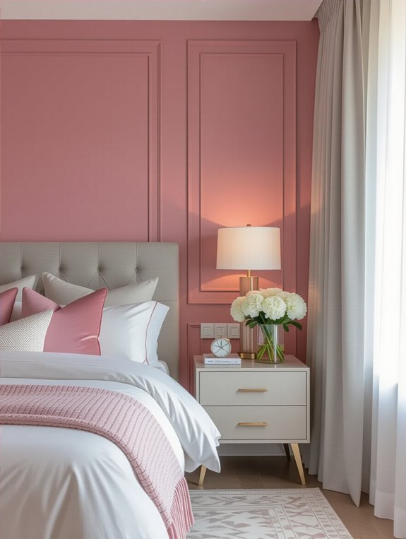 pink and grey decor