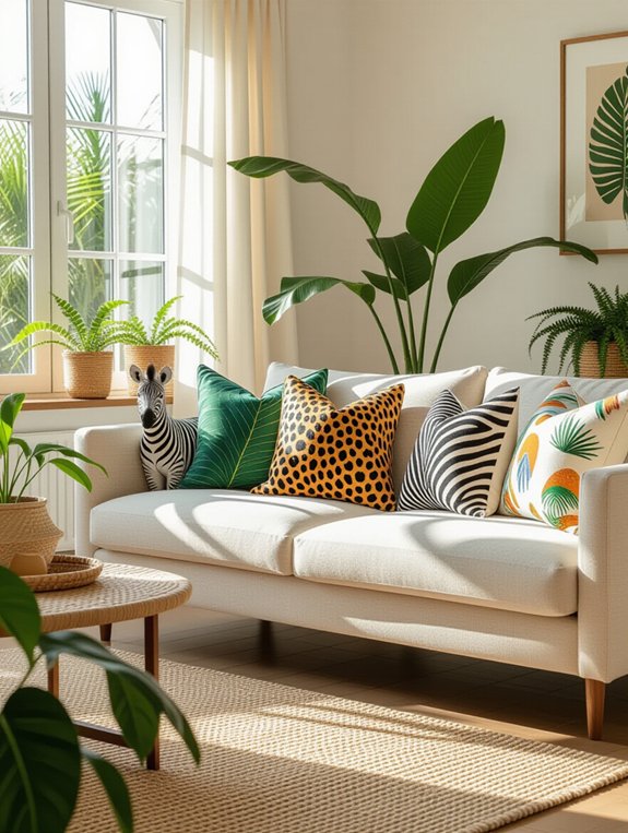 playful animal print pillows