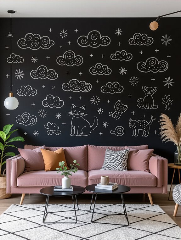 playful chalkboard wall decor
