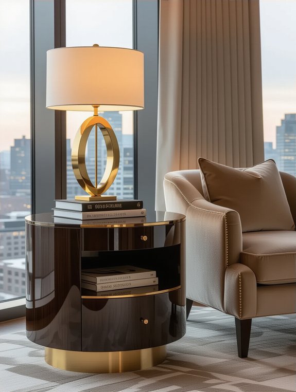 refined side tables enhance workspace