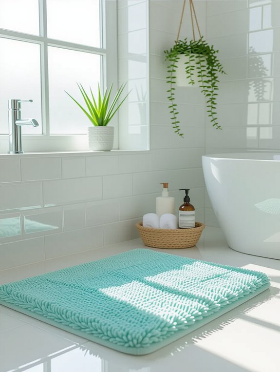 refresh bathroom with bath mat