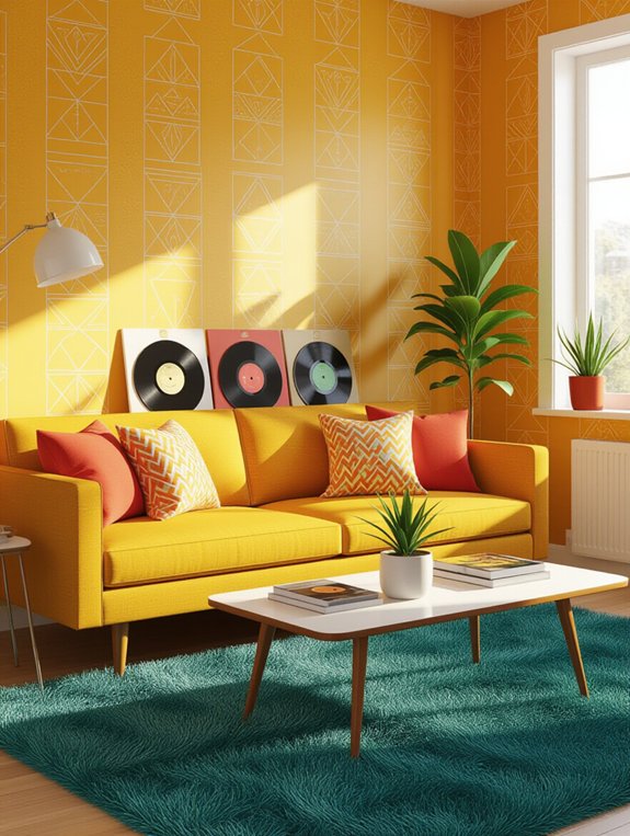 retro color combinations for interiors