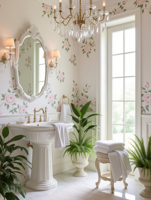 romantic floral bathroom escape