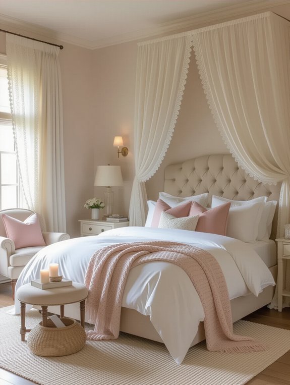 romantic lighting and fabrics