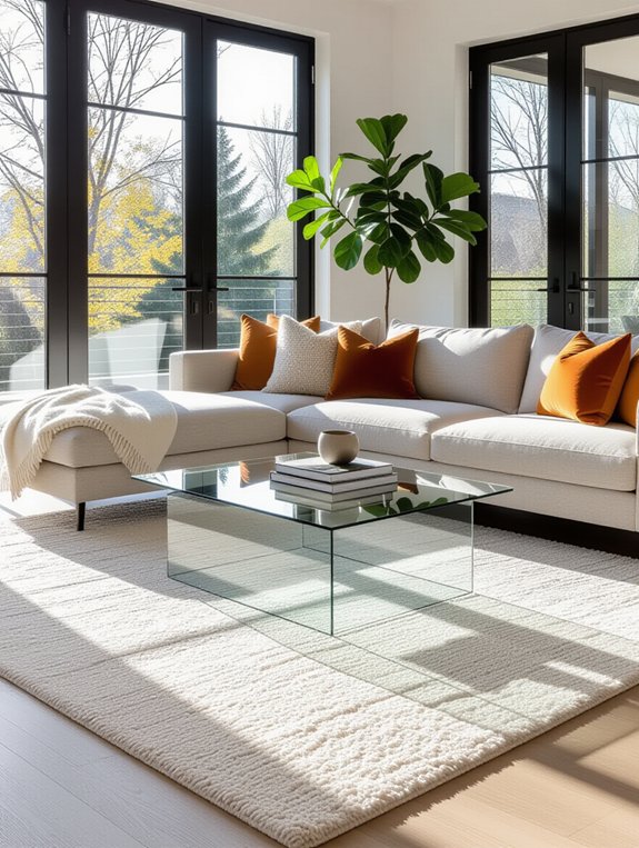 rug placement enhances aesthetics