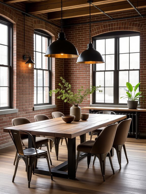 rugged elegance in dining