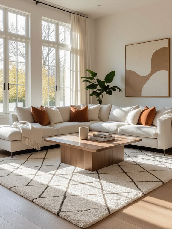 rugs grounding furniture arrangement