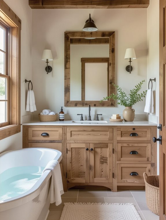 rustic charm in bathrooms