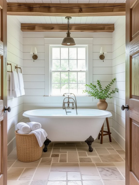 rustic charm in bathrooms