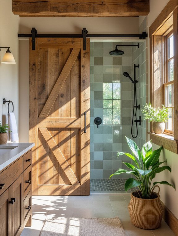 rustic charm shower enclosure