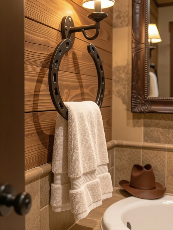 rustic horseshoe towel holders