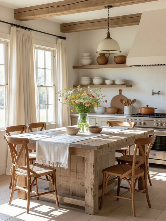 rustic kitchen gathering space