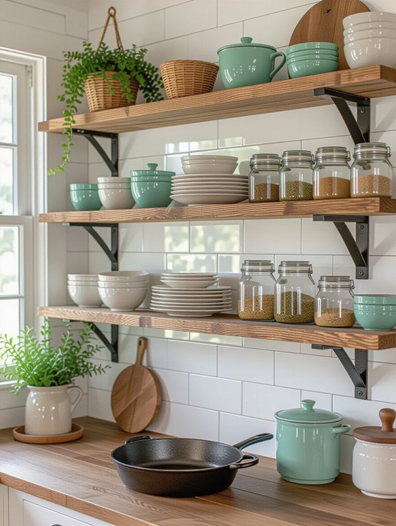 rustic open shelving charm