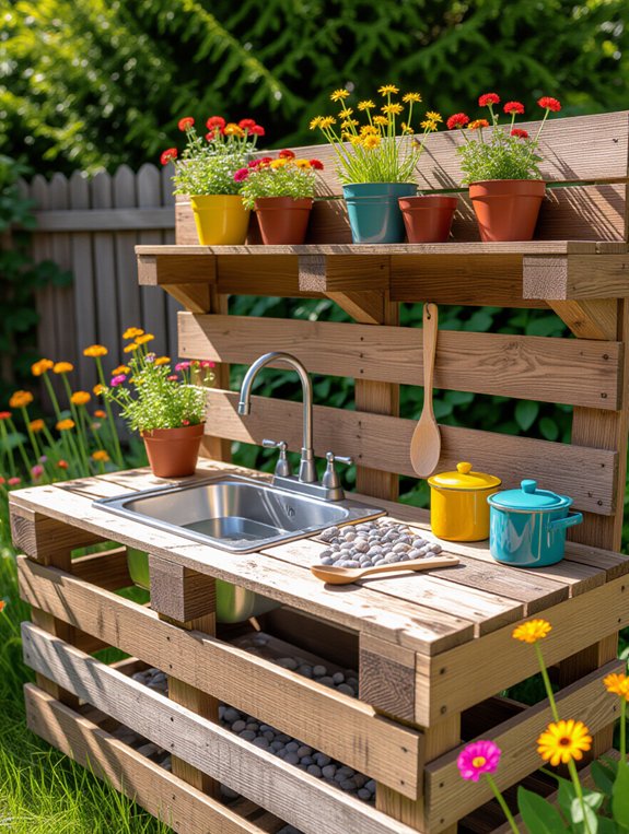 rustic outdoor play kitchen