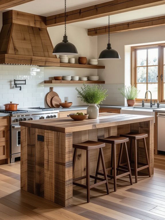 rustic reclaimed wood peninsula