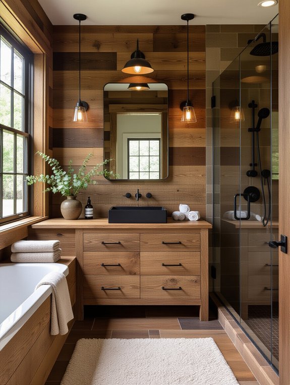 rustic tiles black fixtures