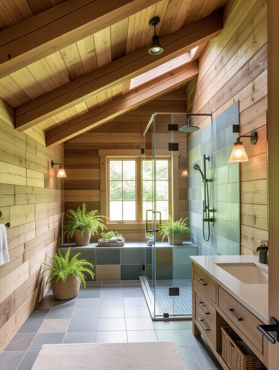 rustic wood accents enhance ambiance