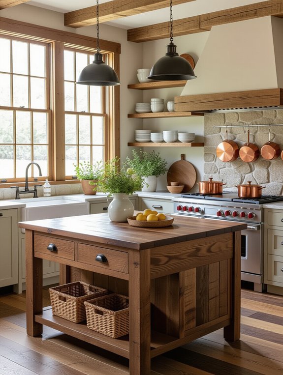 rustic wood kitchen accents