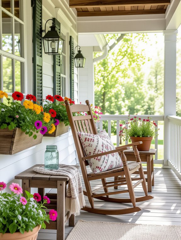 rustic wooden porch decor