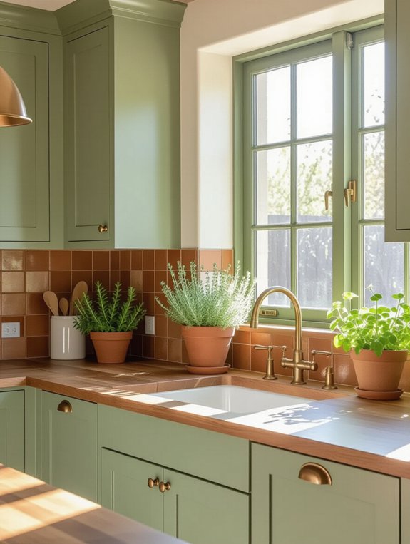 sage green and terracotta harmony