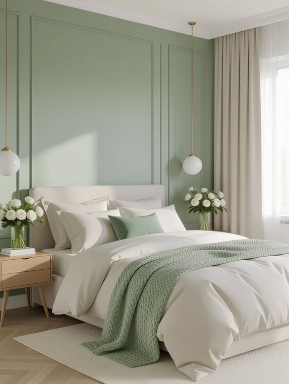 sage green bedroom accent