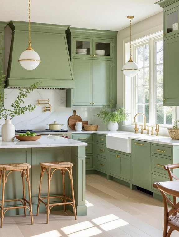 sage green gold accents