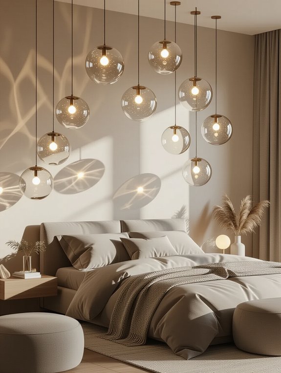 sculptural fixtures enhance ambiance