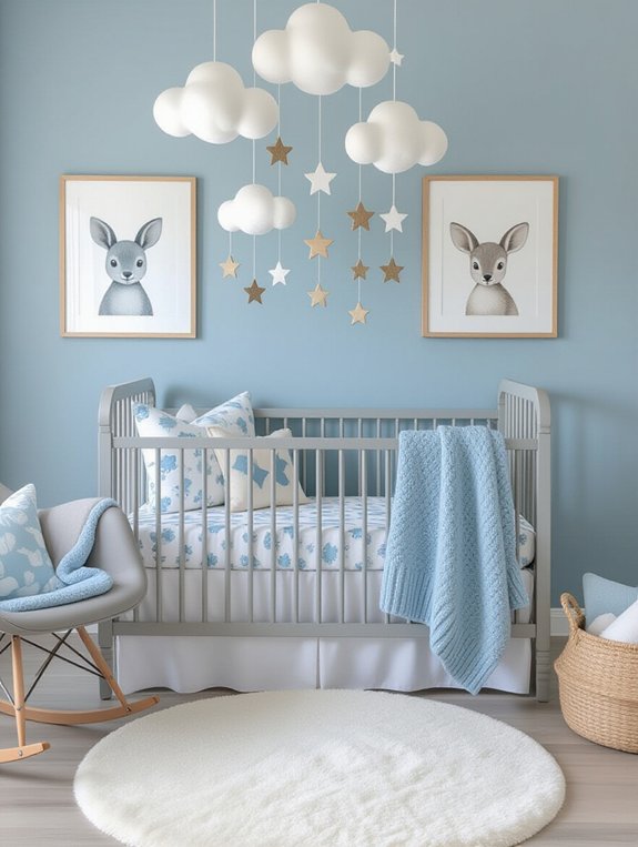 serene blue gray nursery