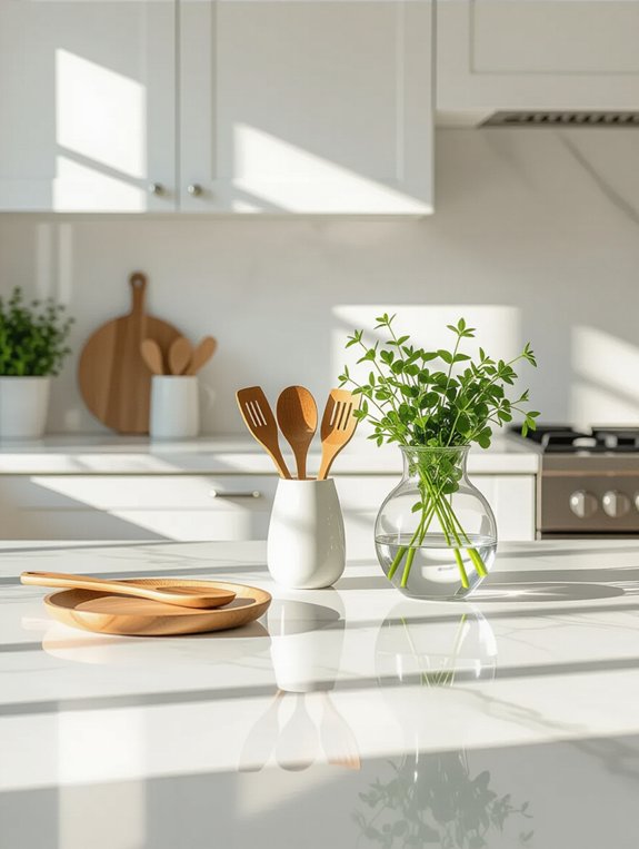 serene bright white kitchen