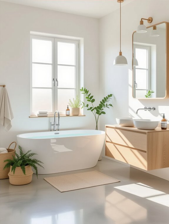 serene functional minimalist bathroom