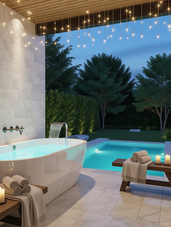 serene luxury poolside retreat