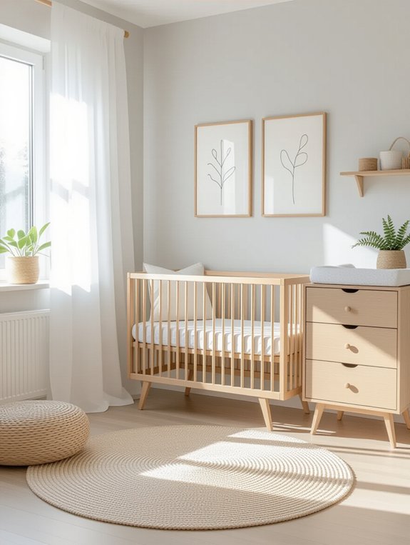 serene minimalist baby room