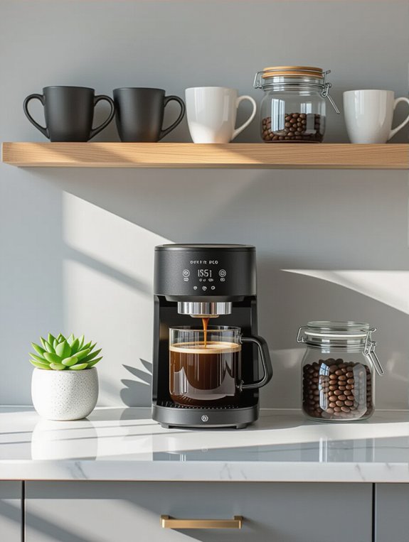 serene minimalist coffee space