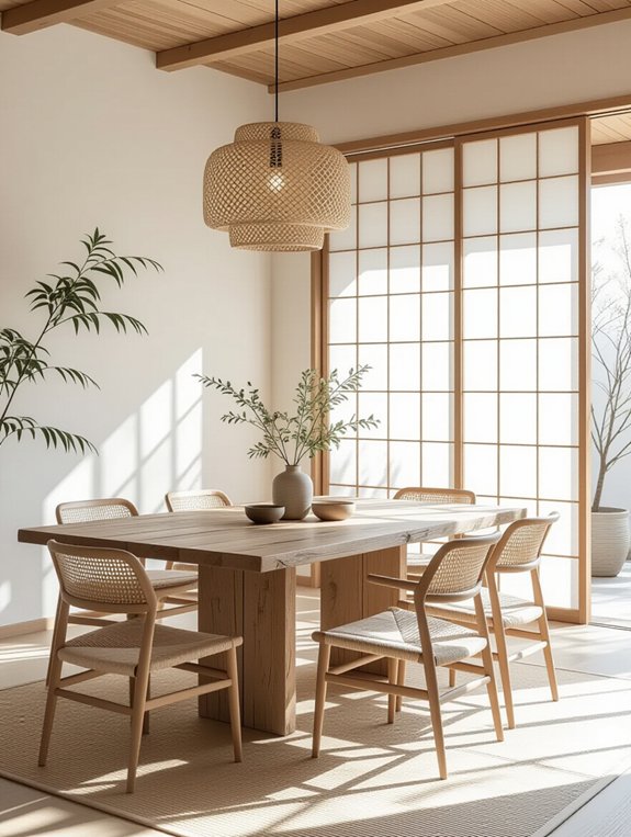 serene minimalist dining design