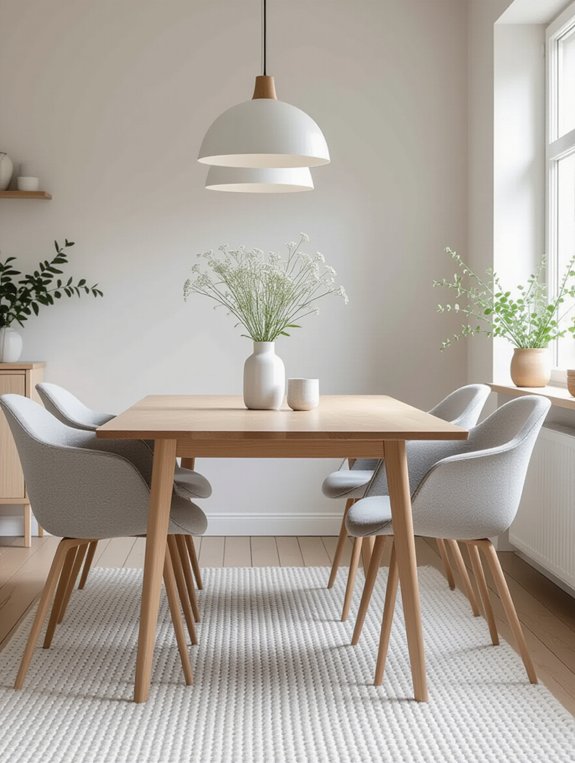 serene minimalist dining environment