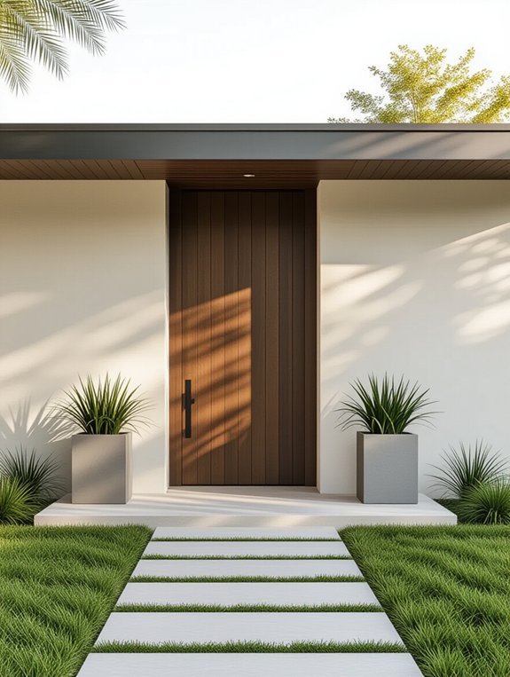 serene minimalist outdoor entryway