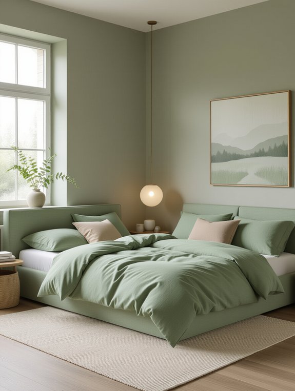 serene minimalist sage green