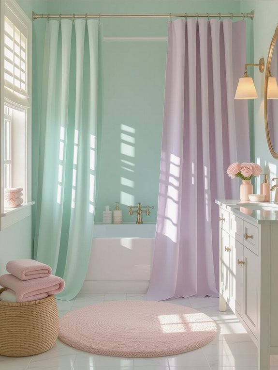 serene pastel bathroom decor