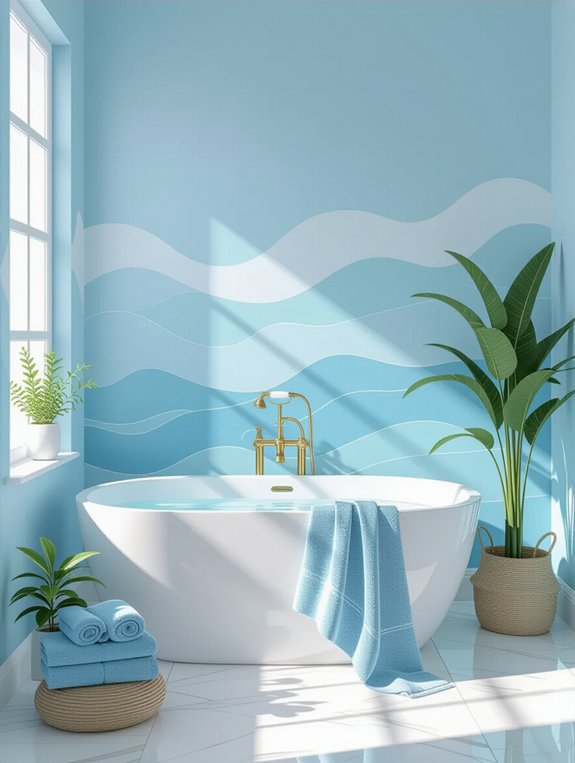 serene pastel bathroom oasis