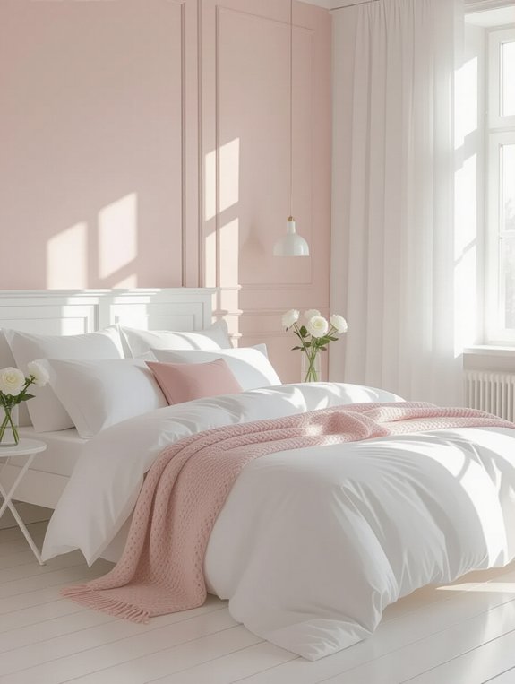 serene pink and white design