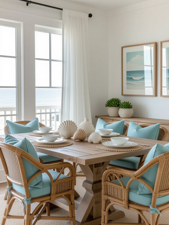 serene seaside dining decor