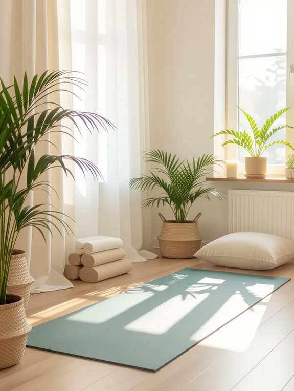 serene yoga stretching corner