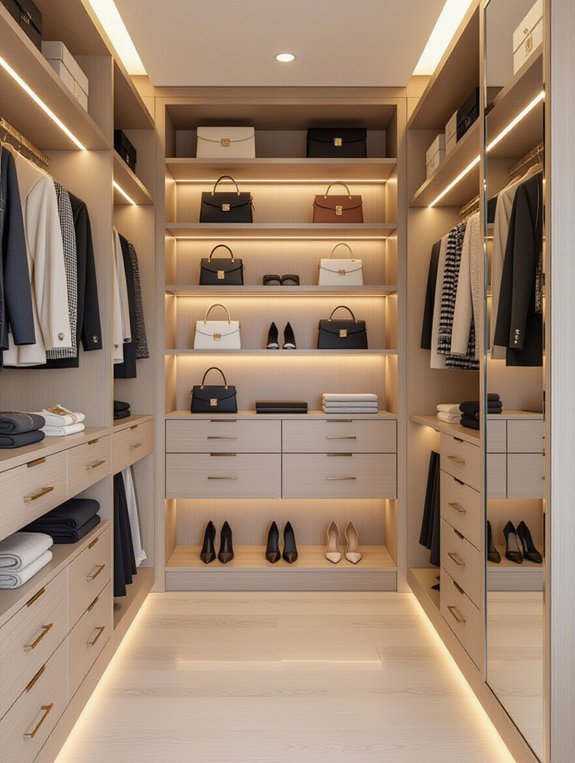 showcase accessories on shelves