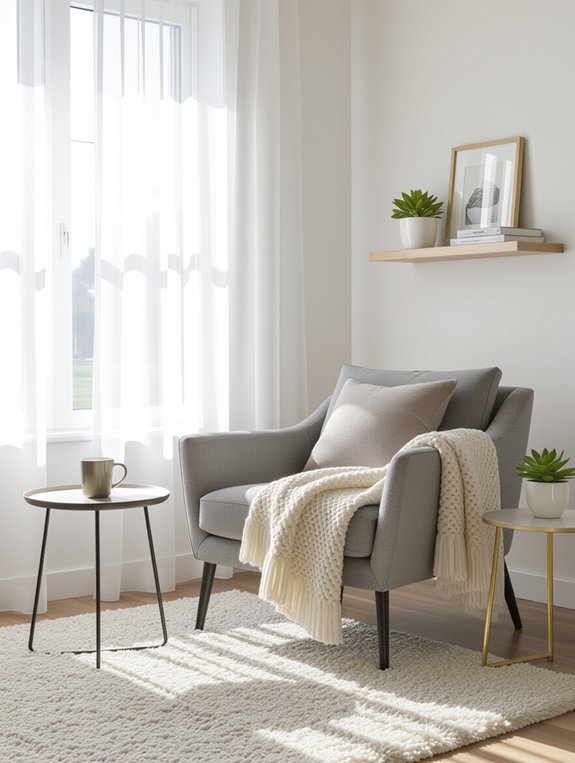 simple serene reading space