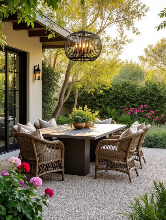 sleek contemporary outdoor dining