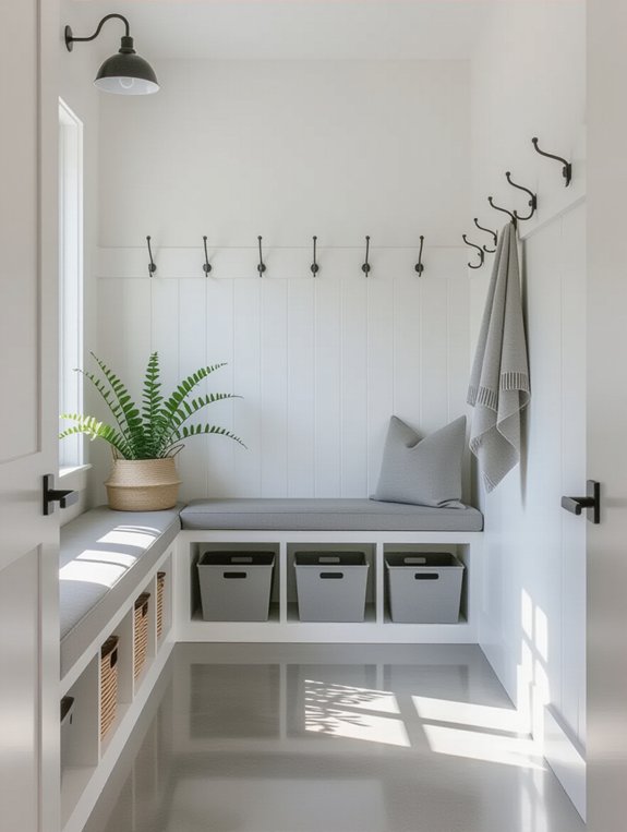 sleek functional minimalist entryway